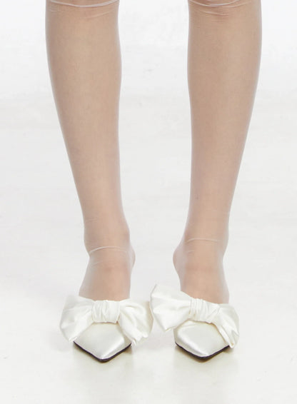 Big Bow Mule Stiletto Pumps IM506