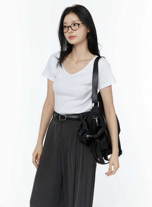 Casual V-Neck Cotton Tee IU503