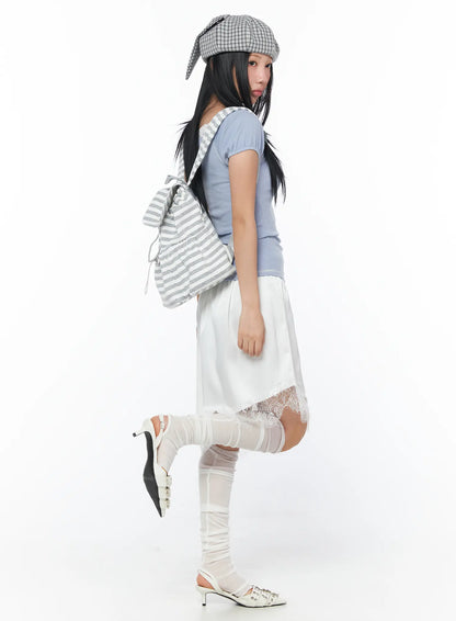 Asymmetrical Lace Midi Skirt CY512