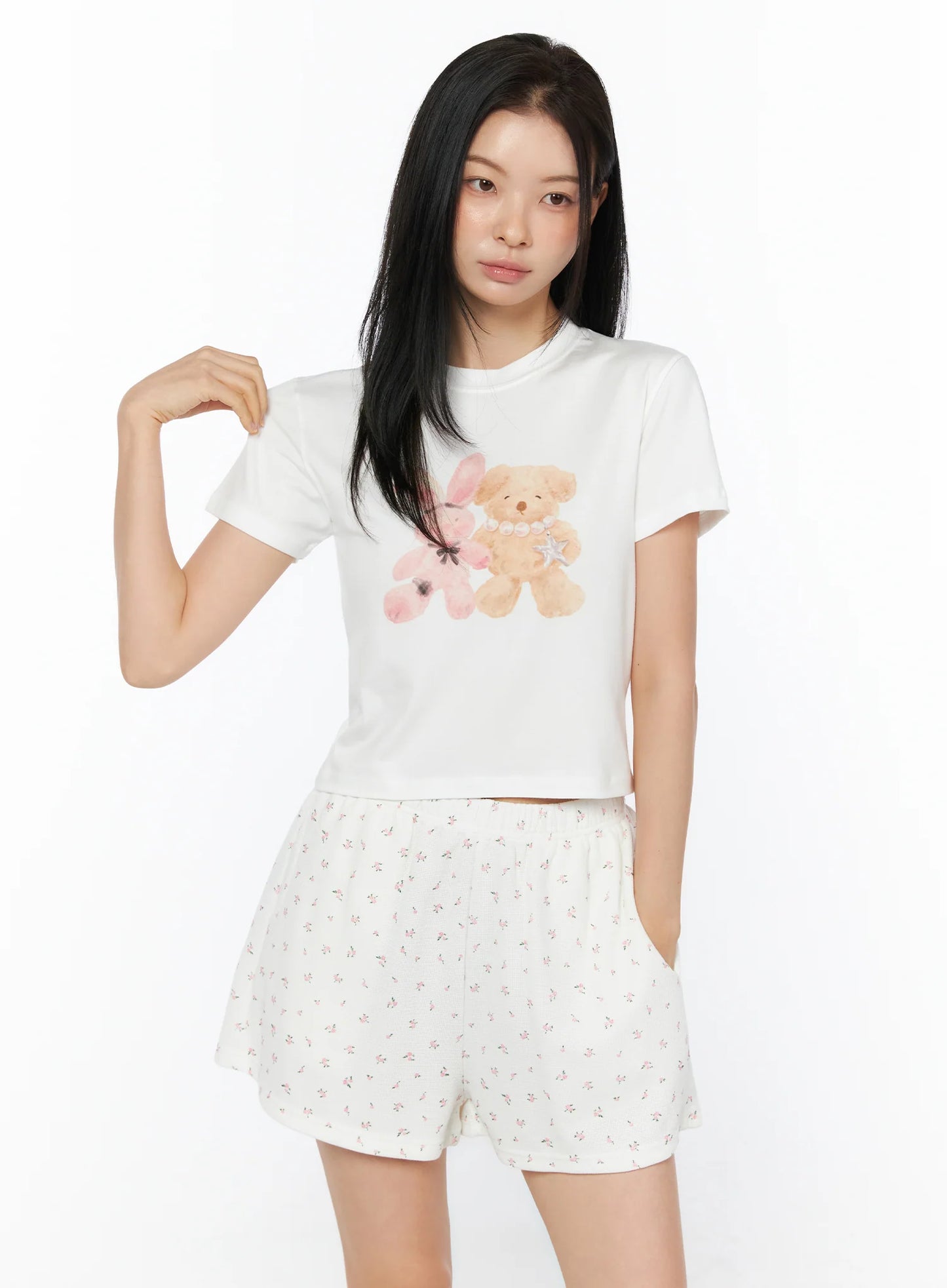 Animal Print Cropped Tee IU516