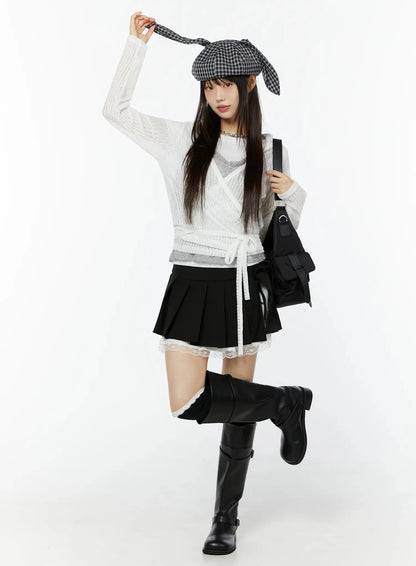 Chic Lace Wrap Hoodie Cardigan IU518