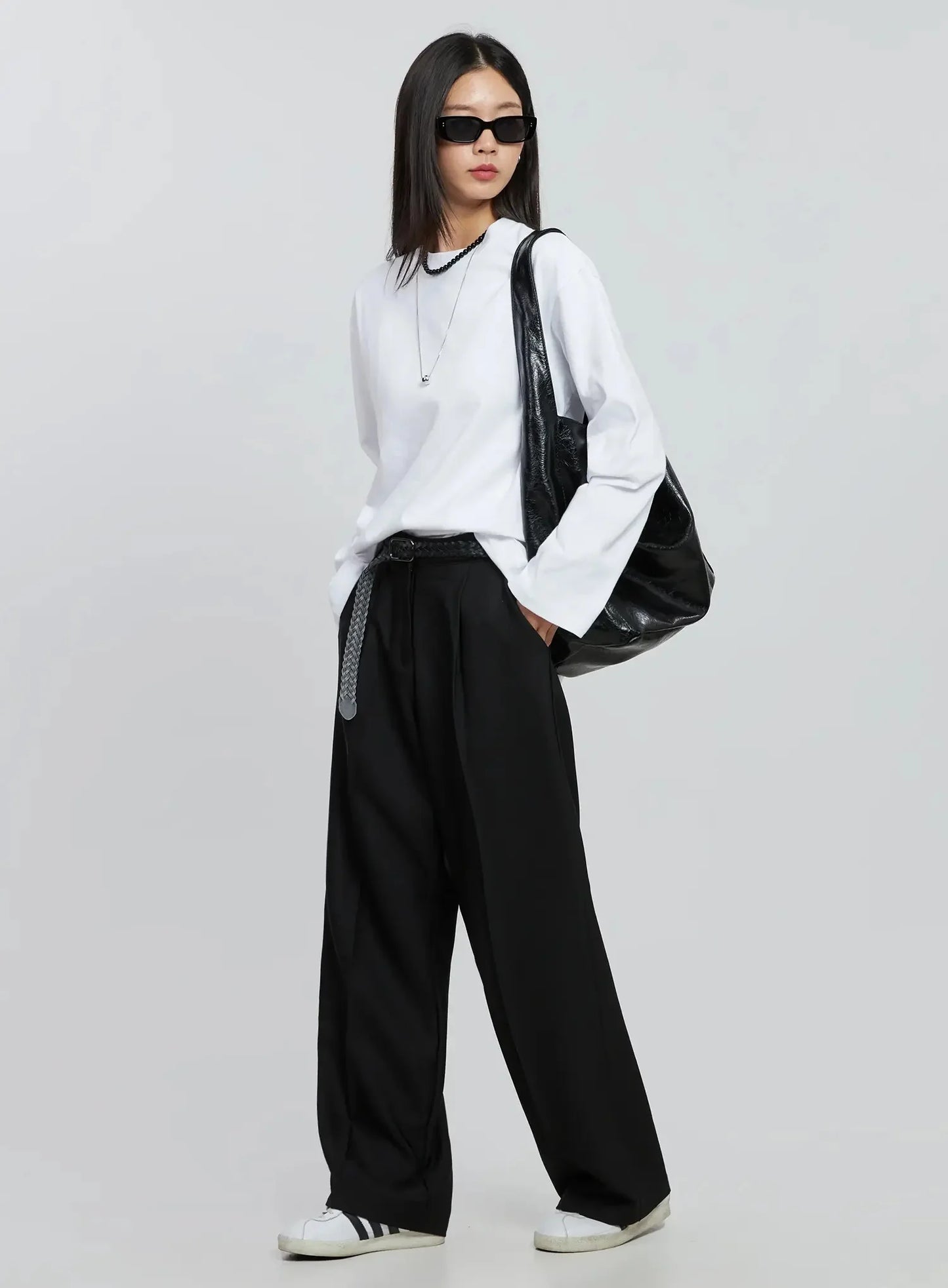 Casual Long Sleeve Oversized Tee IN507