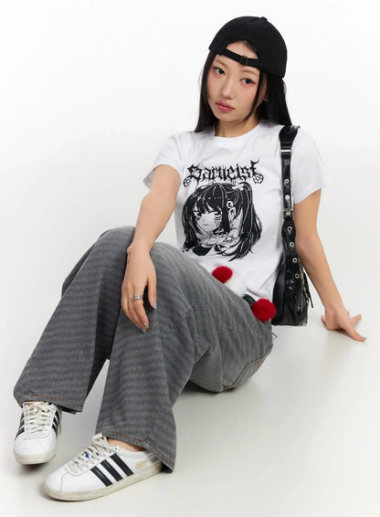 Anime Print Graphic T-Shirt CA513