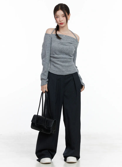 Classic Striped Wide Trousers CN518