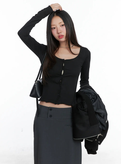 Button Long Sleeve Top CS502
