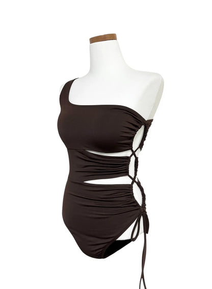 Asymmetric Strappy One Piece Swimsuit IY514