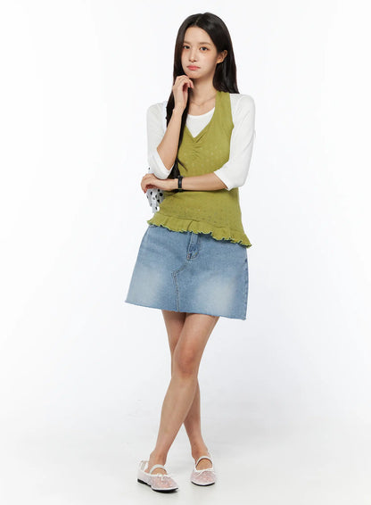 Casual Denim Mini Skirt CU522