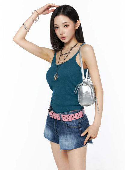 Basic Ribbed Sleeveless Top CU511