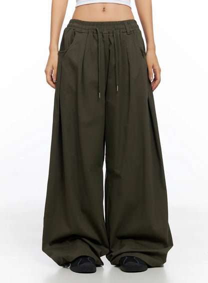 Balloon Wide Leg Cotton Pants CO515