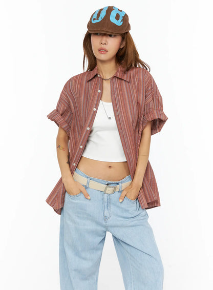 Bohemian Striped Over-Sized Shirt CU518