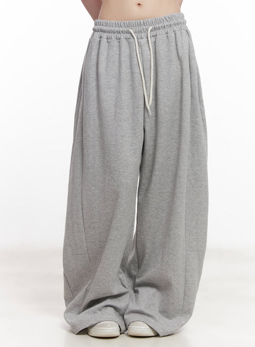 Adjustable Pintuck Wide-Leg Sweatpants CY521