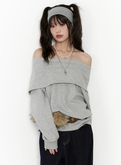 Casual Oversized Off-Shoulder Sweatshirt CN510