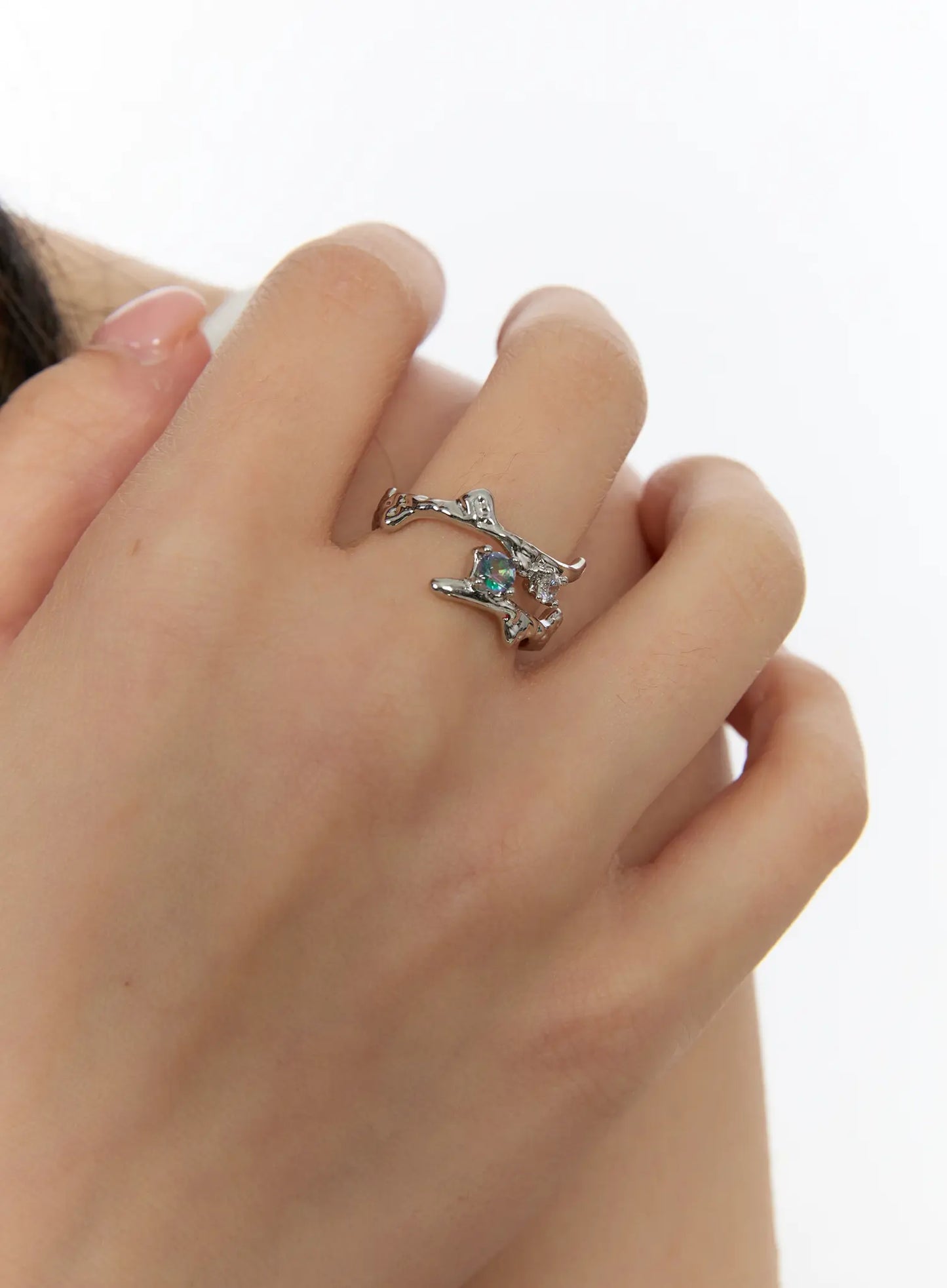 Blue Cubic Ring CA508