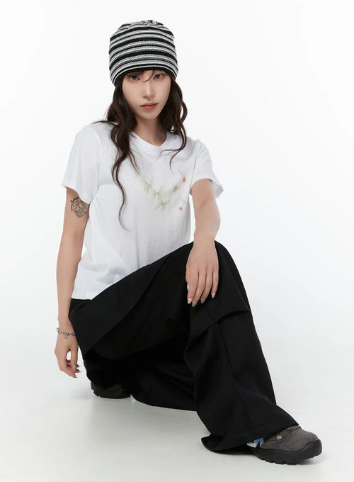 Butterfly Graphic Cropped T-Shirt CY514