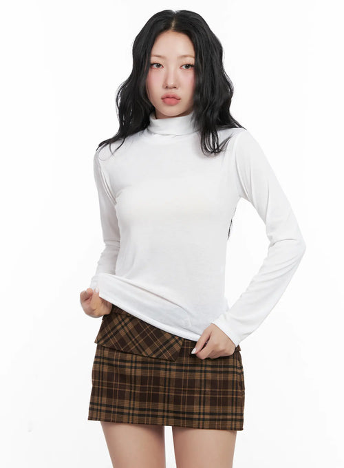 Basic Fleece Turtleneck Long Sleeve Top CN514