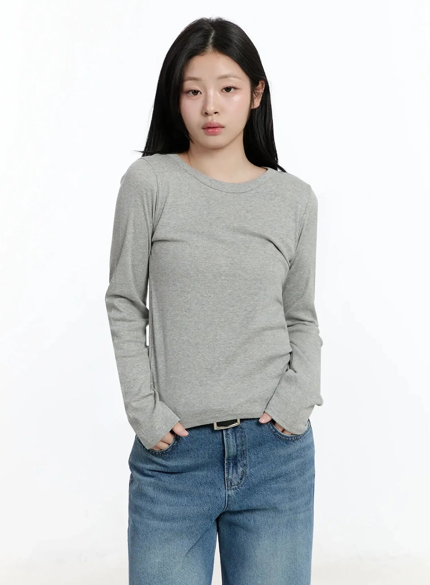 Classic Round Neck Long Sleeve Top IM519
