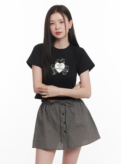 Angel Graphic Crop Top IY513