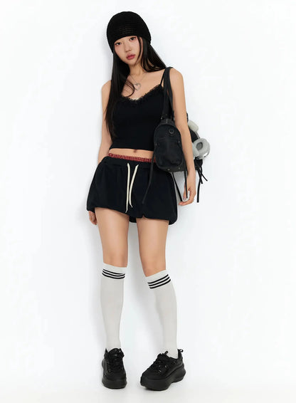 Checkered Balloon Skort CA513