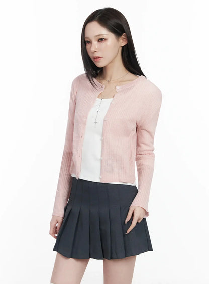 Basic Ribbed Cardigan IJ528
