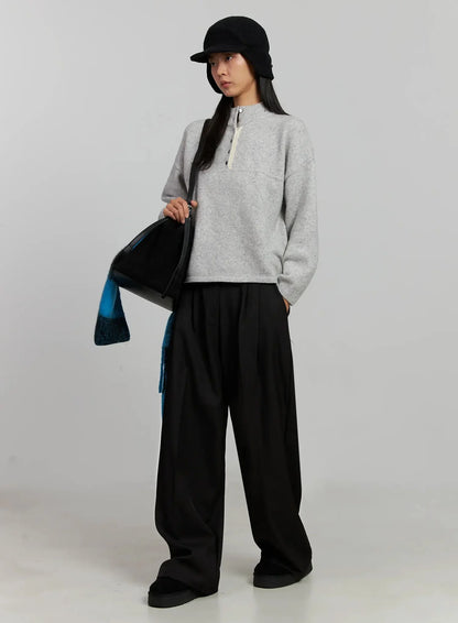 Black Oversized Slacks IJ505