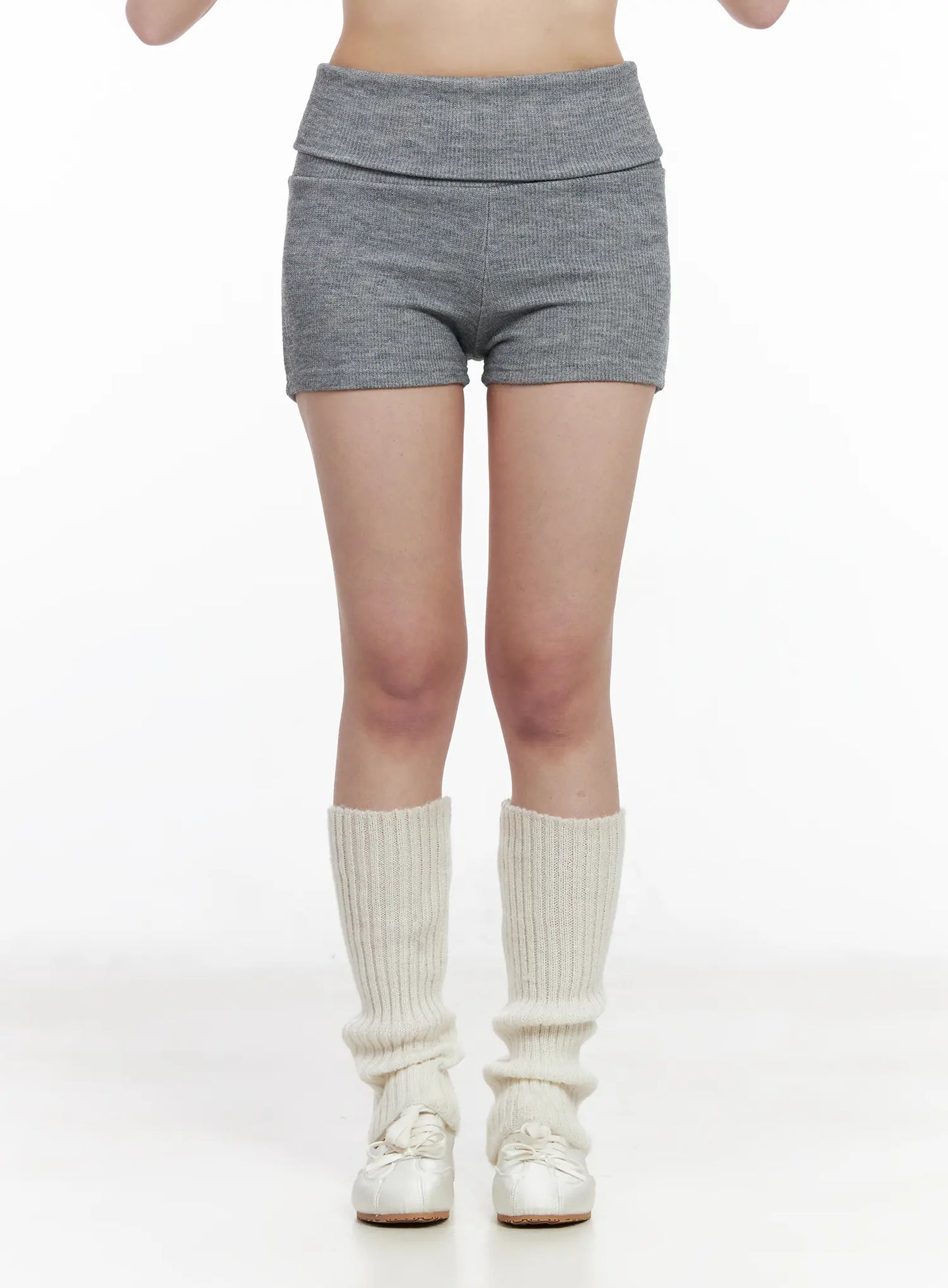 Basic Foldover High-Waisted Shorts CM513