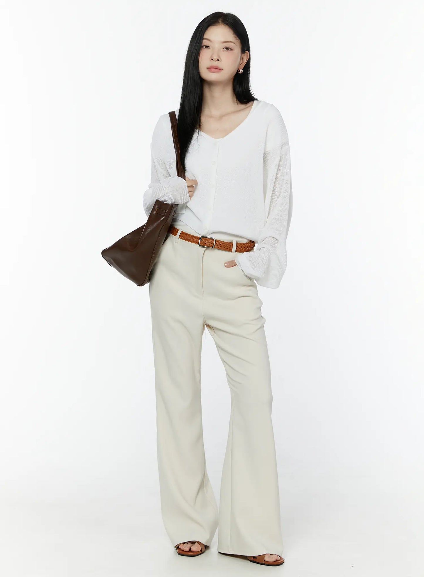 Basic Stretch Bootcut Slacks IU503