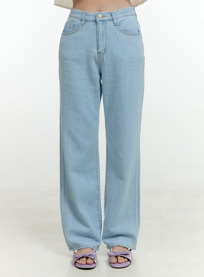 Ava Light Washed Straight Jeans OL430