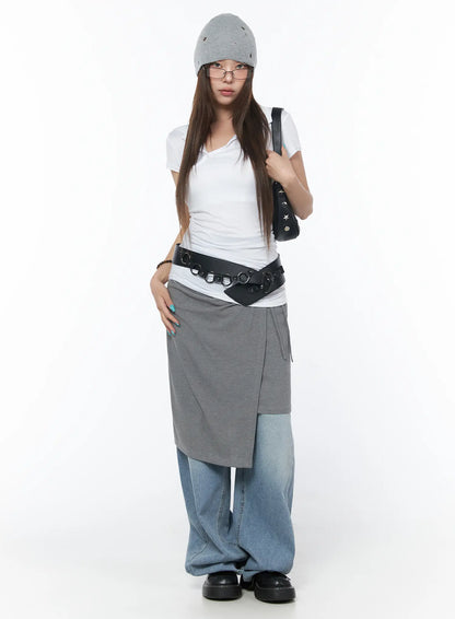 Asymmetrical Midi Skirt CY529