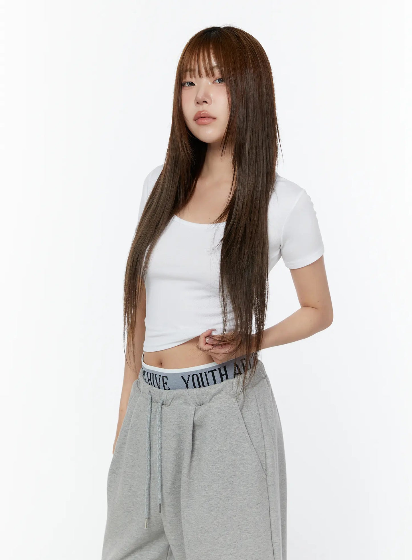 Basic U-Neck Crop Tee CY518