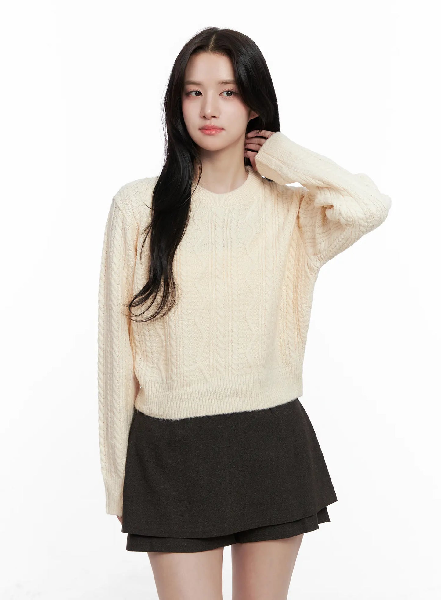 Cable Knit Crop Knit Top CO524