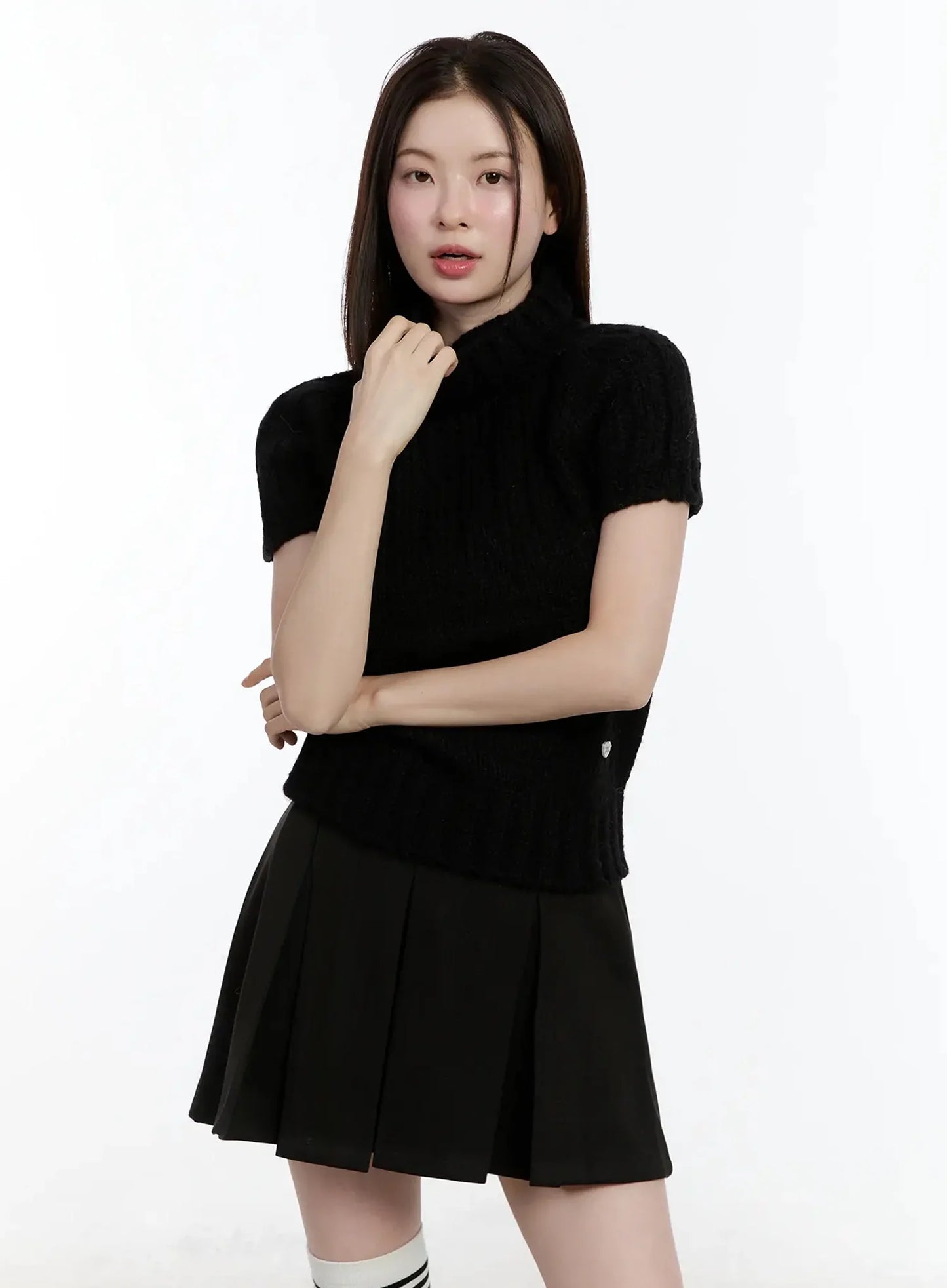 Chic Turtleneck Short Sleeve Sweater ID526