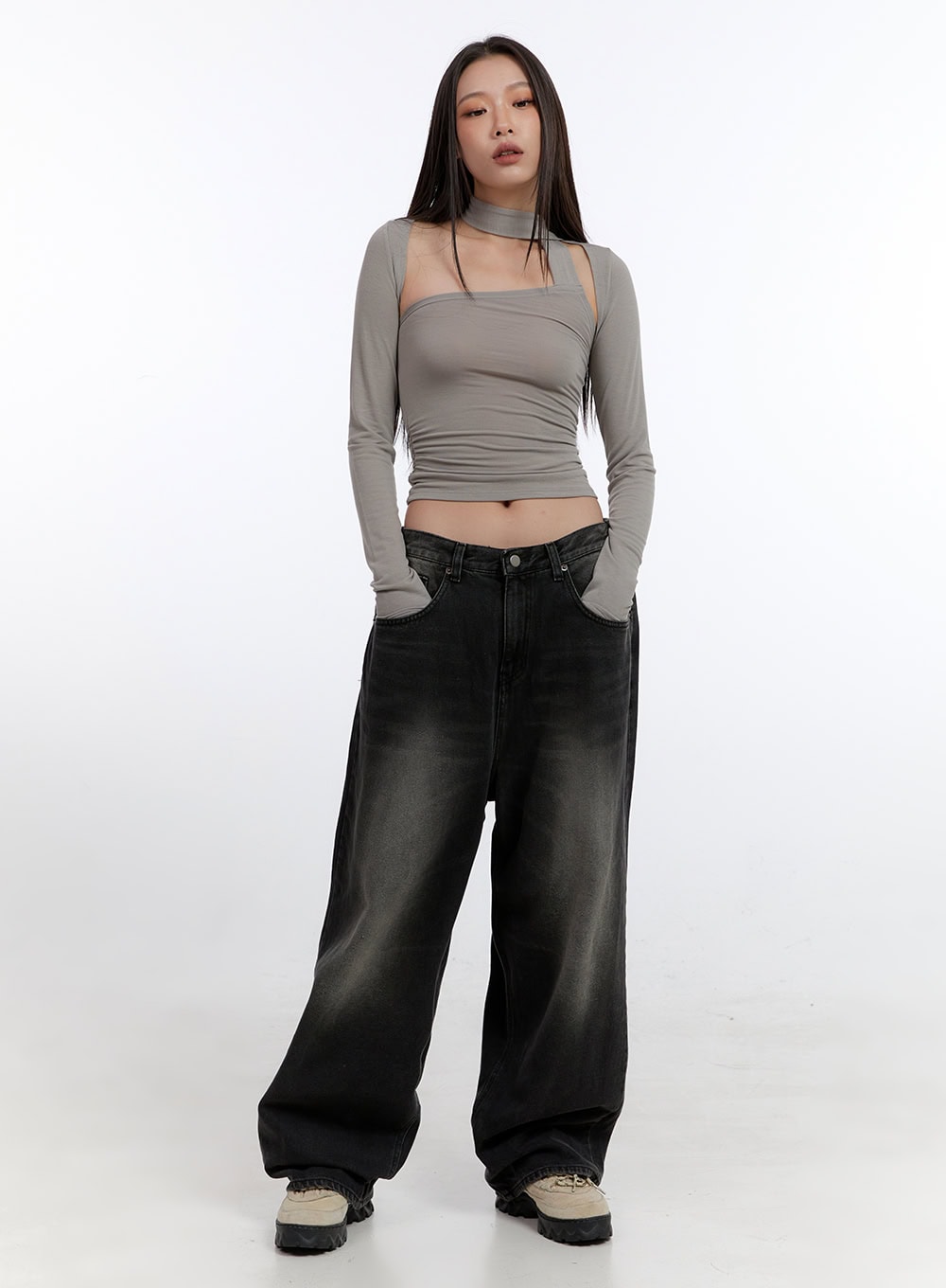 Chic One-Shoulder Top with Bolero CN401