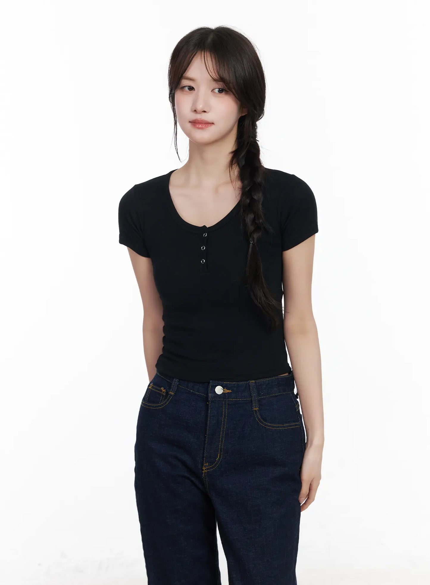 Basic Snap Button Tee CM531