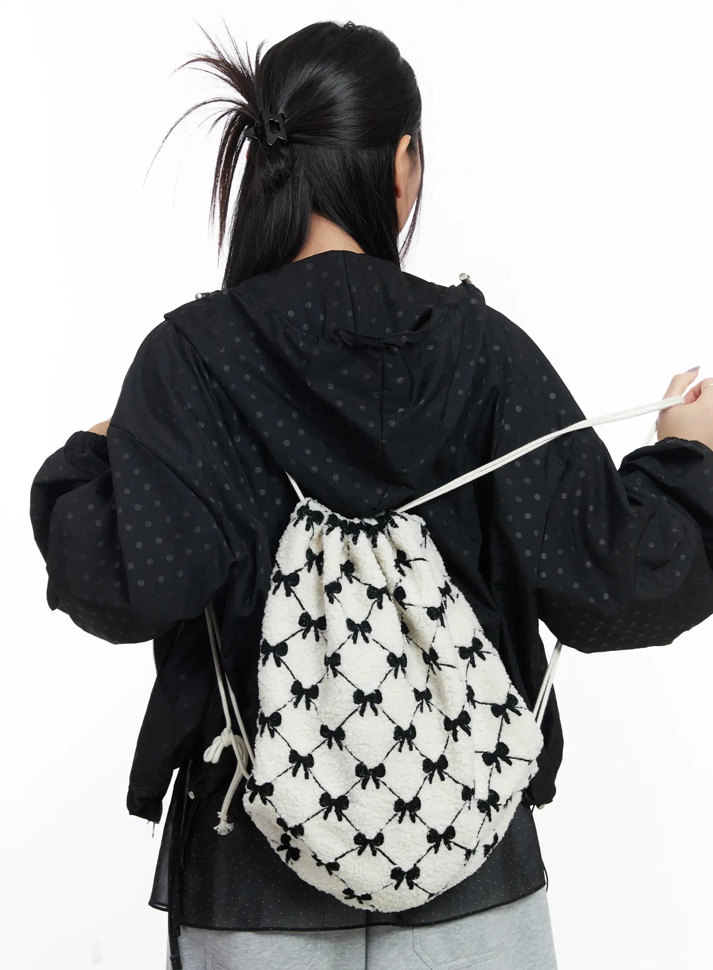 Ballet-Core Ribbon Drawstring Bag CF503