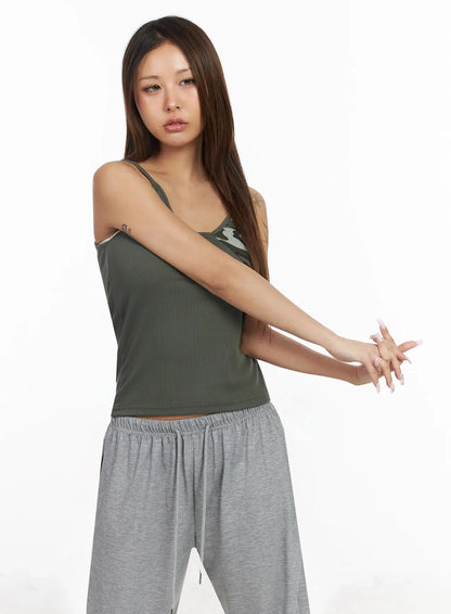 Camo Accent Cami Top IY515