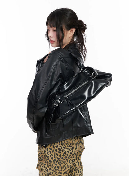 Chic Vegan Leather Shoulder Bag CM526