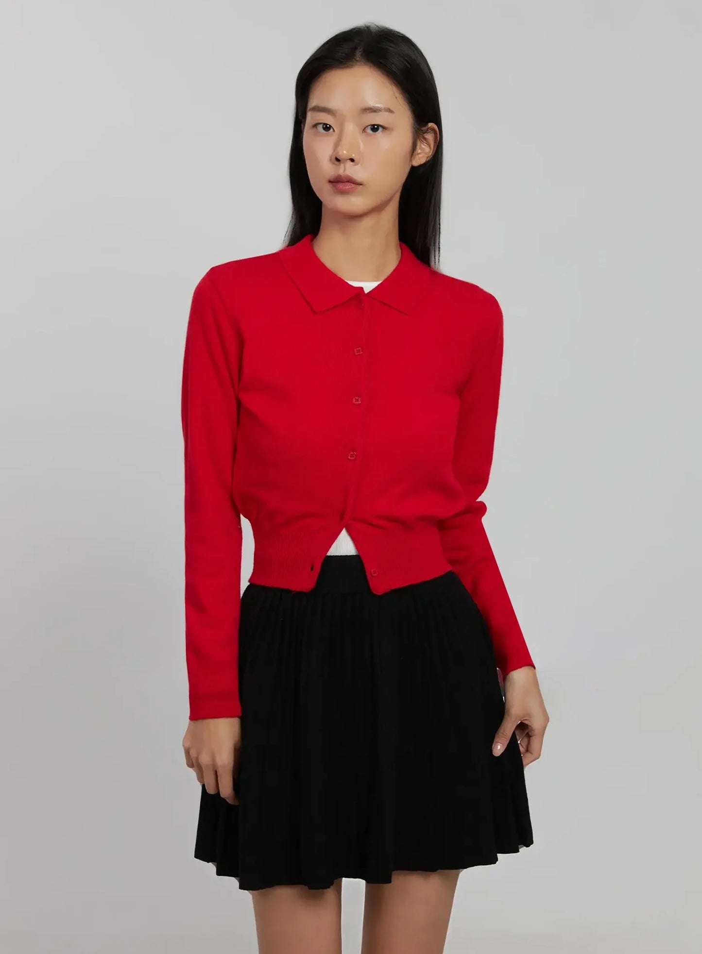 Collar Crop Cardigan IJ508