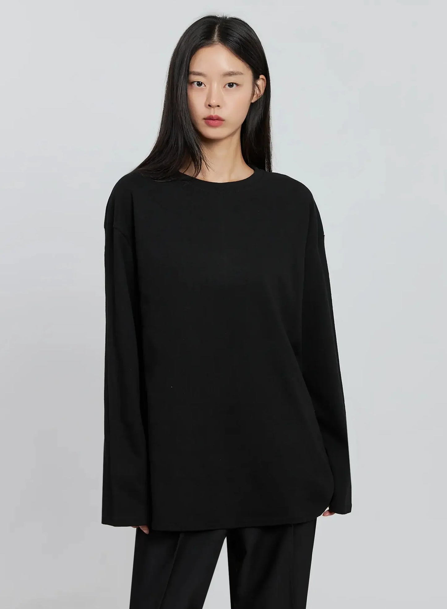 Casual Long Sleeve Oversized Tee IN507