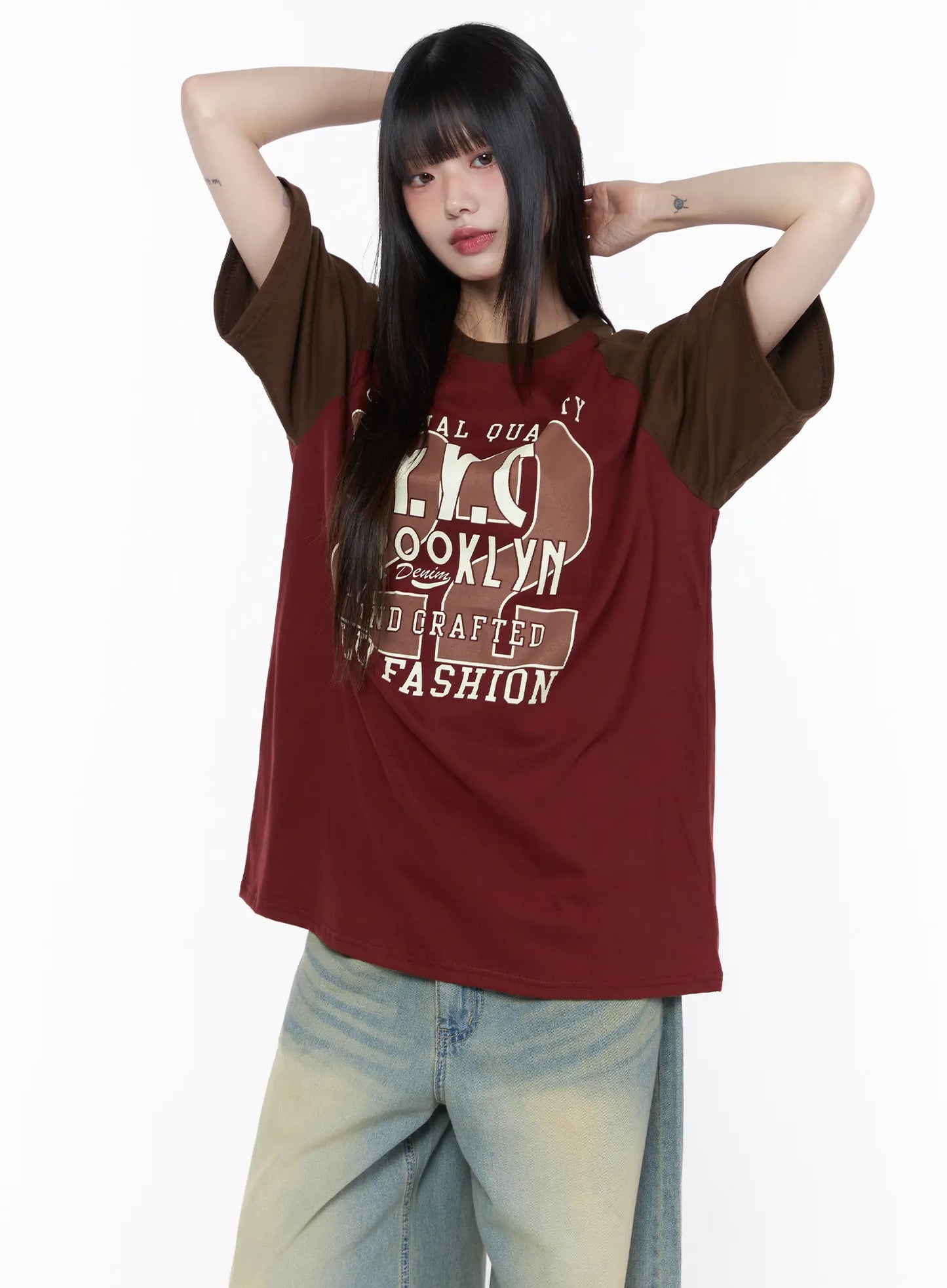 Casual Loose Fit Graphic Tee CU519