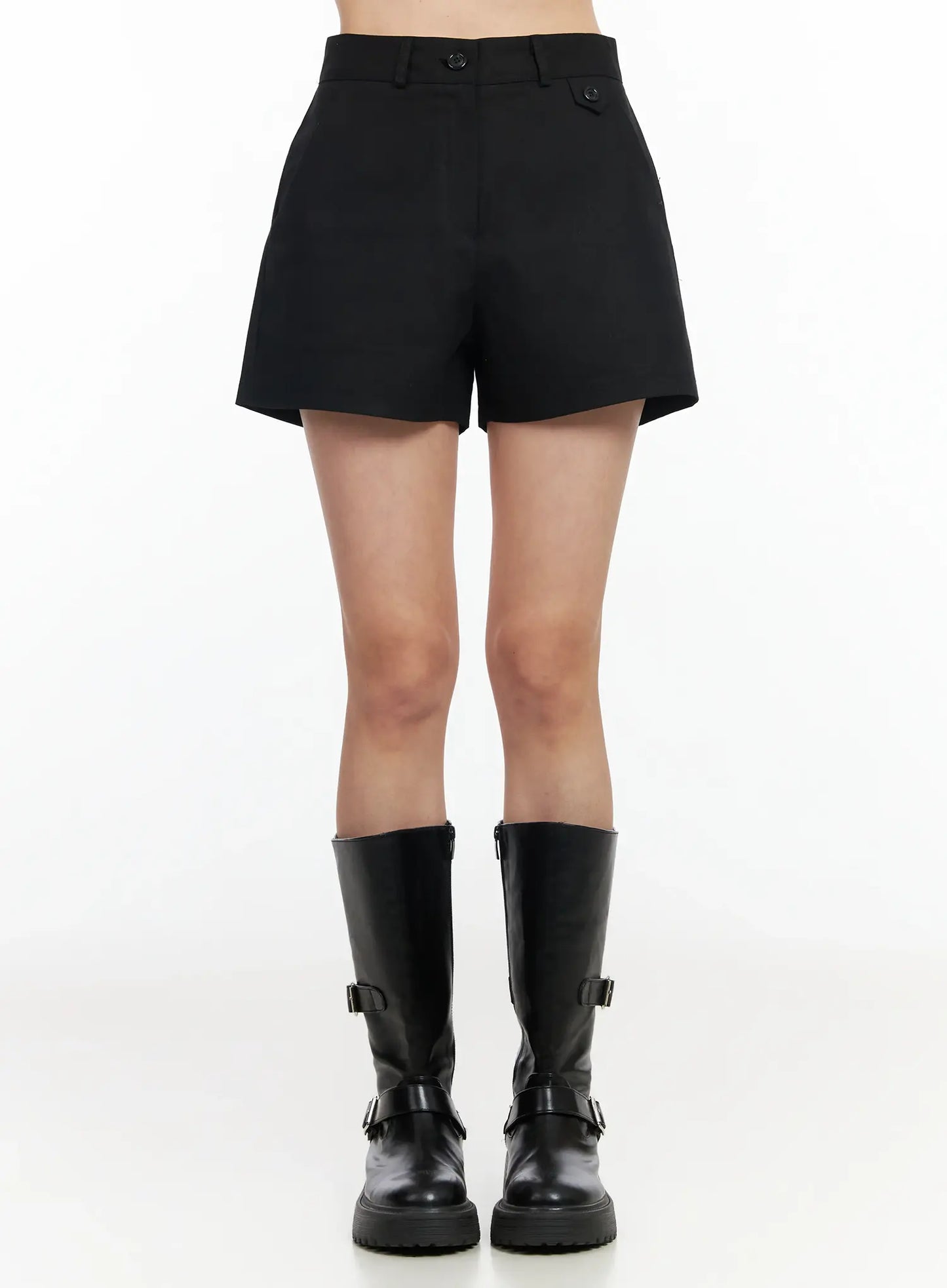 Button Detail Cotton Shorts IM524