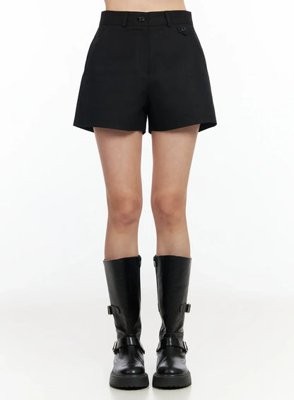 Button Detail Cotton Shorts IM524