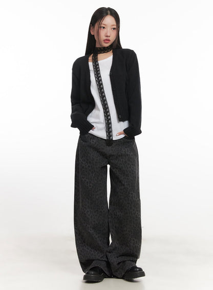 Classic Button V-Neck Cardigan CF524
