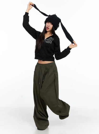 Balloon Wide Leg Cotton Pants CO515
