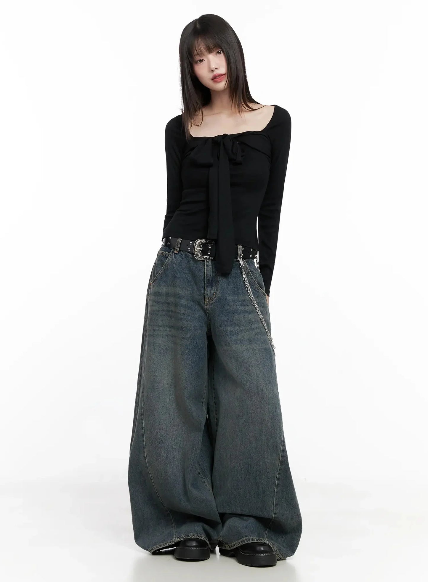 Bow Tie Long Sleeve Top IN507