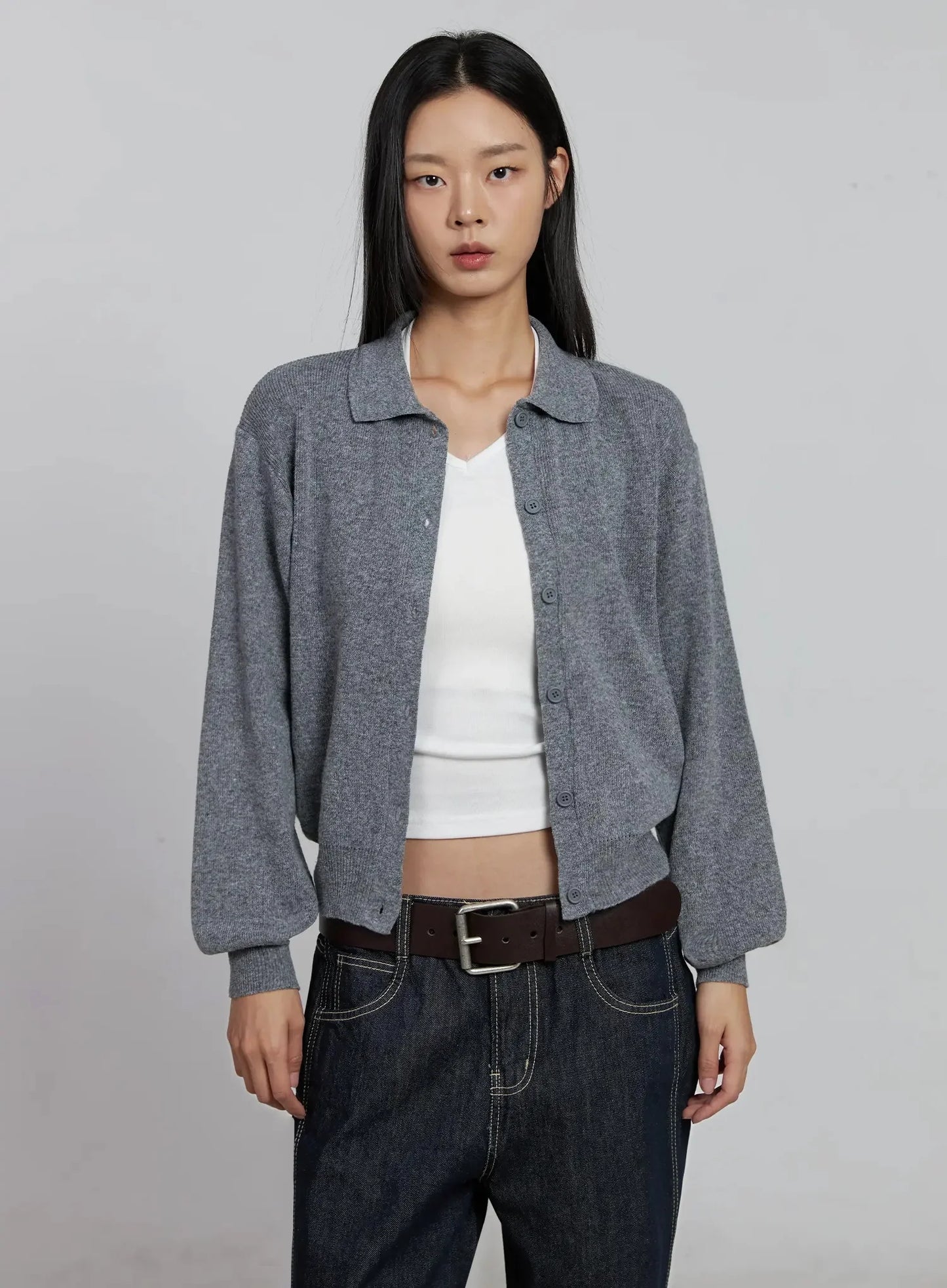 Classic Collar Knit Cardigan IM520