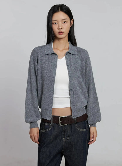 Classic Collar Knit Cardigan IM520