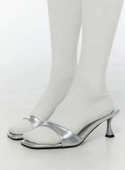 Chic Metallic Mule Sandals IU518