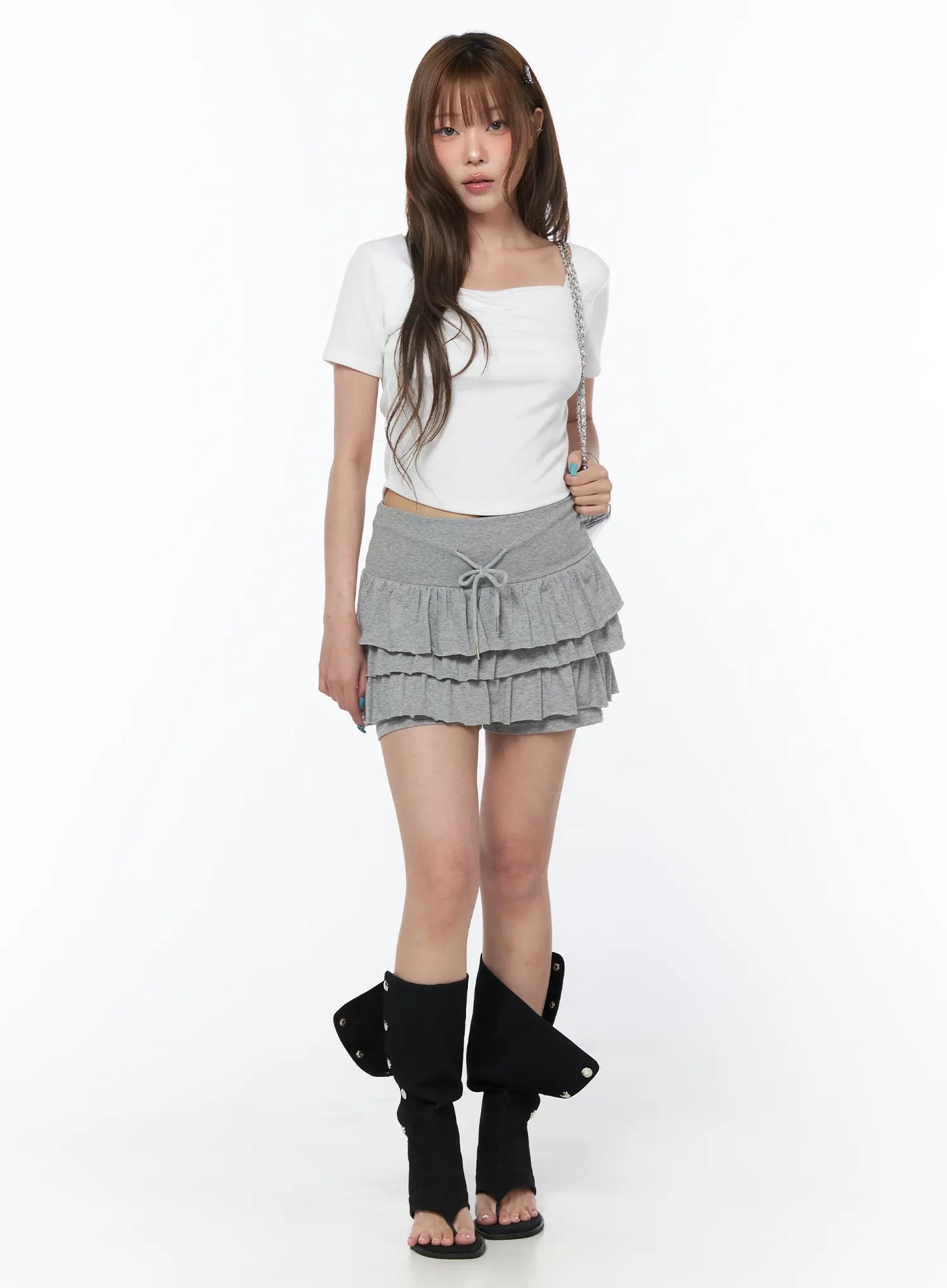 Basic Tiered Ruffle Mini Skort CY529