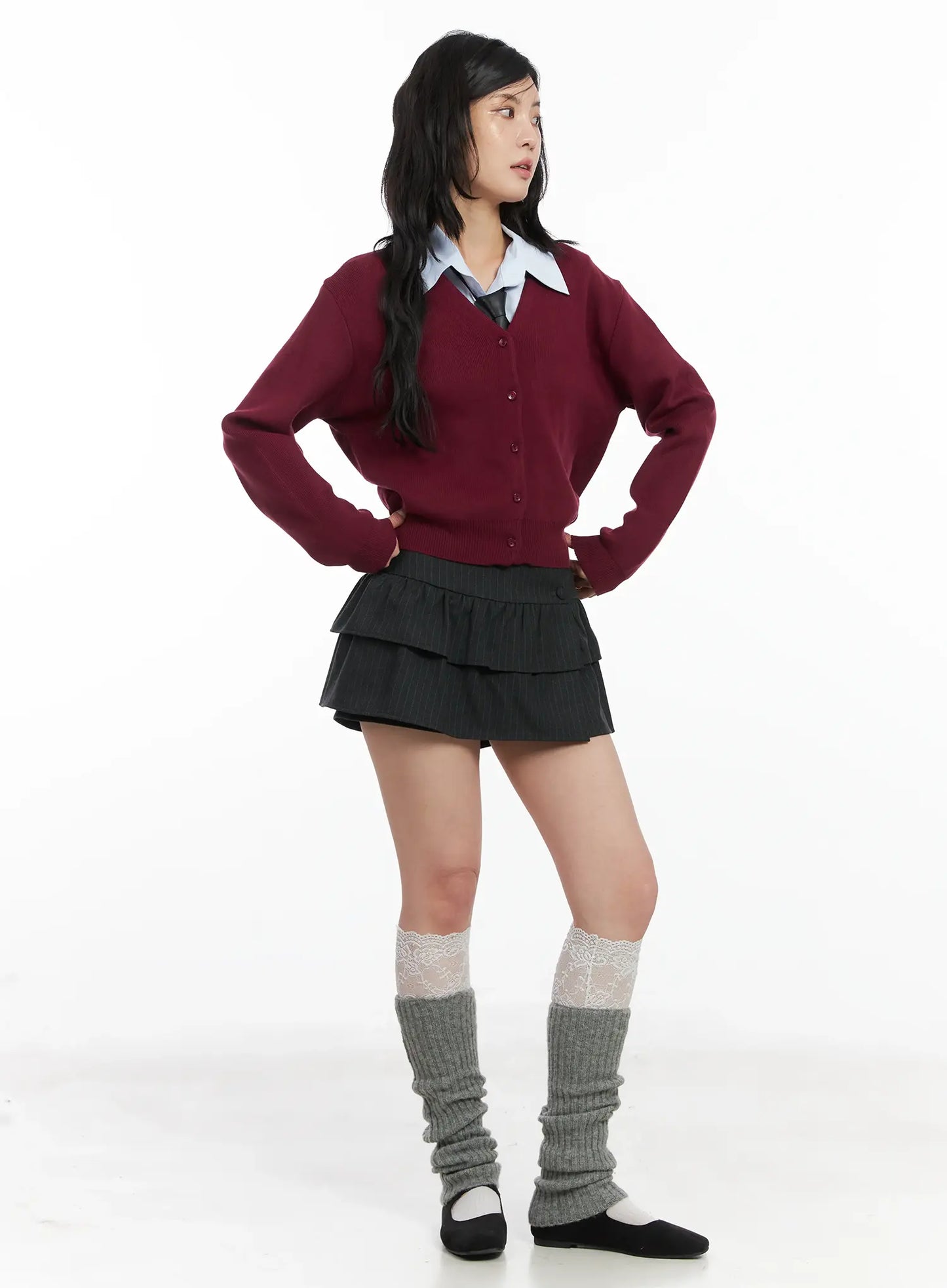 Classic V-Neck Button-Up Cardigan CD502