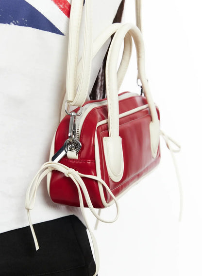 Bicolor Contrast Square Tote Bag IM530